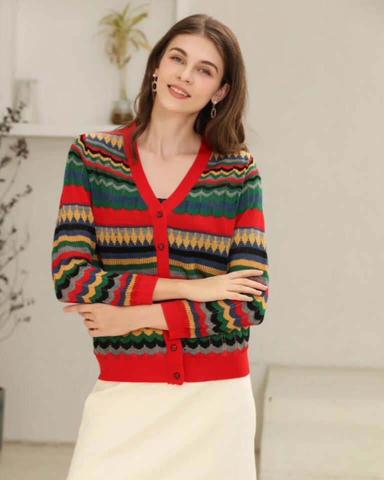 Women's Striped V-Neck Top