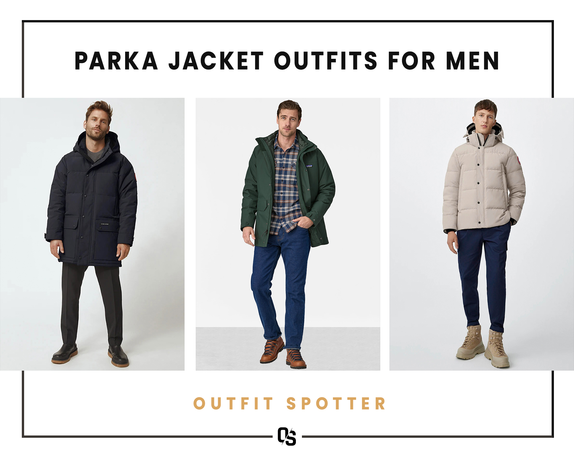 different parka jacket outfits for men