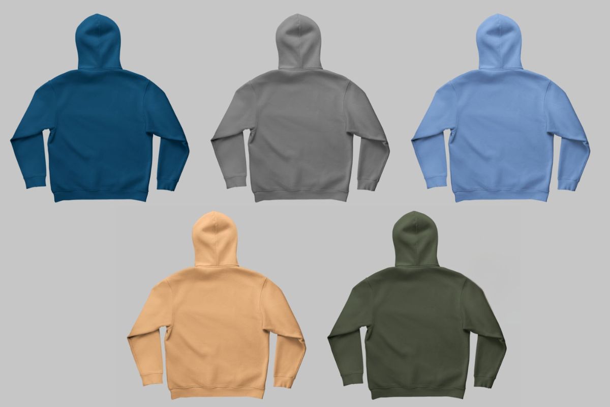 Different colored hoodies that can be customized shown in the image