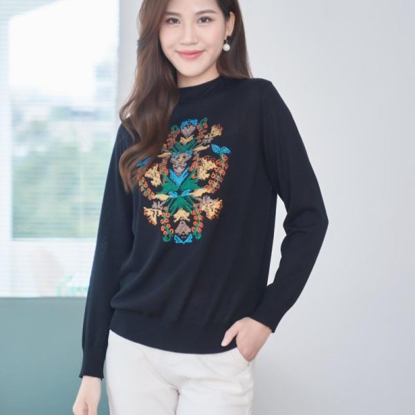 Women's Patterned turtleneck top